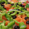 veggie pizza with green peppers